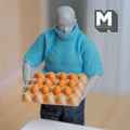 Miniature 12 Egg Carton Dollhouse Kitchens and Groceries (brown) (Fake miniature) - C033