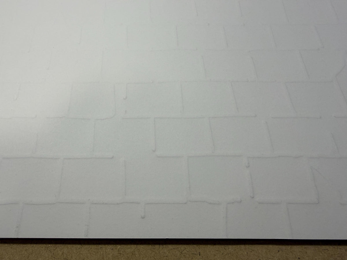 Miniature Light Gray Weathered Embossed Roof Slate Sheet, 15-15/16 x 11-5/8 inch, DIY Dollhouse Supply