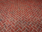 Miniature Red Embossed Herringbone Brick Paving Sheet, 15-15/16 x 11-5/8 inch, DIY Dollhouse Supply