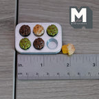 Miniature Muffin Tin Set Cupcakes Pastry Mixed Berry Chocolate Matcha Muffins Dollhouse Kitchen Bakery Decor Set of 7 - E041