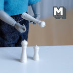 Miniature Salt and Pepper Grinders Set 1:12 Scale Dollhouse Kitchen Spice Mill Set of 3 (white) - F029