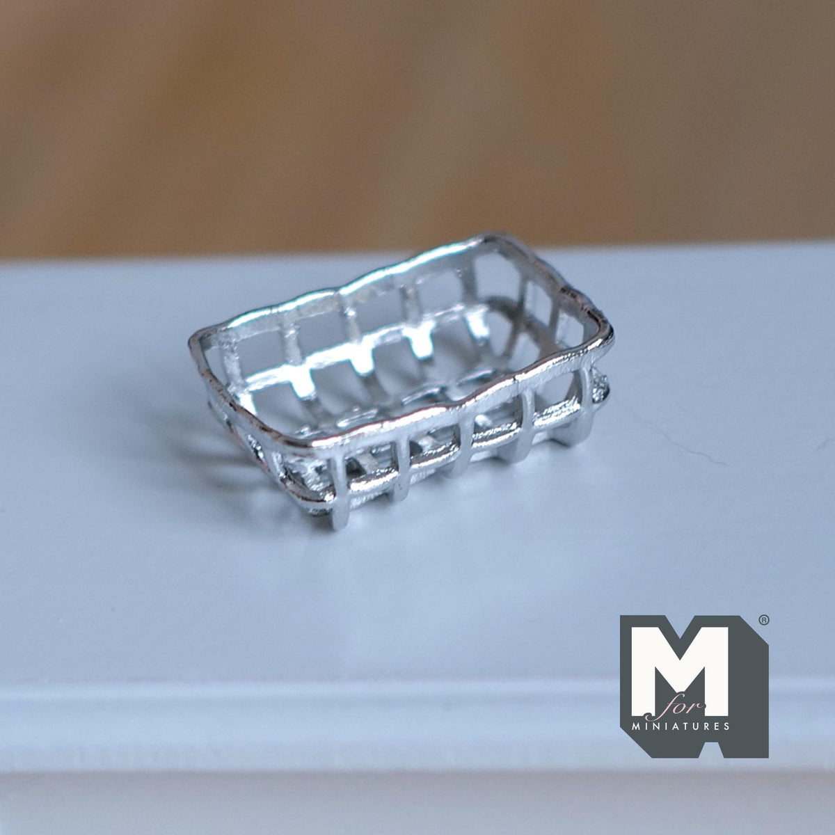 Miniature Metal Shelving Insert Cooling Rack 1:12 Scale Dollhouse Kitchen Accessories 1-1/16 inch long (silver) - E049