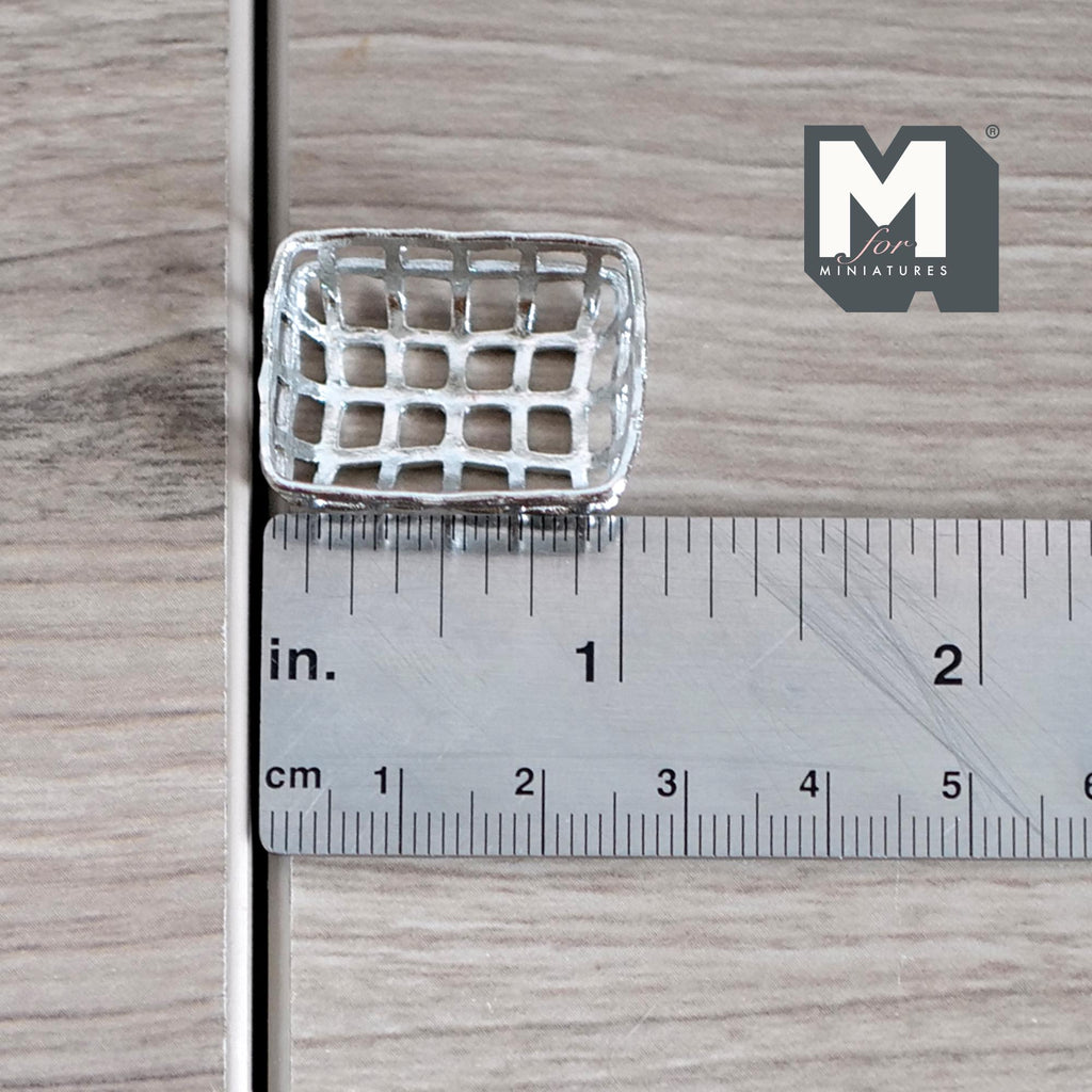 Miniature Metal Shelving Insert Cooling Rack 1:12 Scale Dollhouse Kitchen Accessories 1-1/16 inch long (silver) - E049