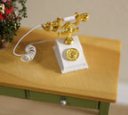 Dollhouse Supplies rotary dial telephone doll house  metal phone 1 12th scale miniature - E064