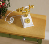 Dollhouse rotary dial telephone doll house  metal phone 1 12th scale miniature - E064 H025