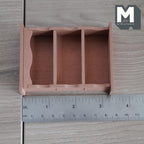 Miniature Scalloped Bookcase 1:12 Scale Wooden Bookshelf Dollhouse Furniture Display Cabinet 3-3/8 inch tall (gray) - K021