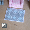 Miniature Quatrefoil Area Rug 1:12 Scale Dollhouse Rectangular Shag Rug Living Room Carpet 3-5/8 inch long (beige) - K021