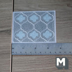 Miniature Quatrefoil Area Rug 1:12 Scale Dollhouse Rectangular Shag Rug Living Room Carpet 3-5/8 inch long (beige) - K021