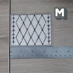 Miniature Argyle Area Rug 1:12 Scale Dollhouse Textured Diamond Pattern Shag Rug Living Room Carpet 3-11/16 inch long (white) - K021
