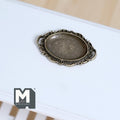 Miniature Vintage Style Ornate Serving Tray 1:12 Scale Dollhouse Filigree Pattern Tray 1-3/8 inch long (copper) - F068