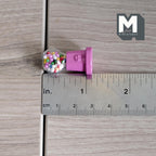 Miniature Table Top Gumball Machine 1:12 Scale Dollhouse Decoration Candy Dispenser 1-3/16 inch tall  (pink) (non working) - E015