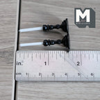 Dollhouse Candle Holders Set of 2 , 1:12 Scale Miniature Metal Round Candle Holder Base 1-9/16 inch tall (black) - C082