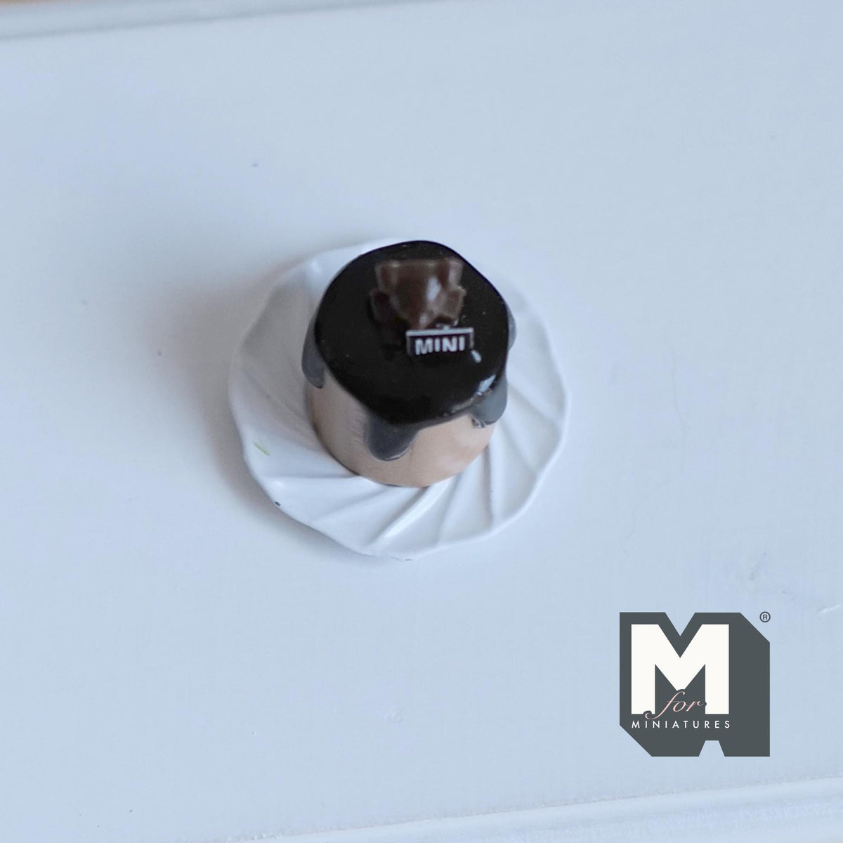 Miniature Chocolate Bear Birthday Cake on Plate 1:12 Scale Dollhouse Food Dessert 11/16 inch tall (resin) - E028