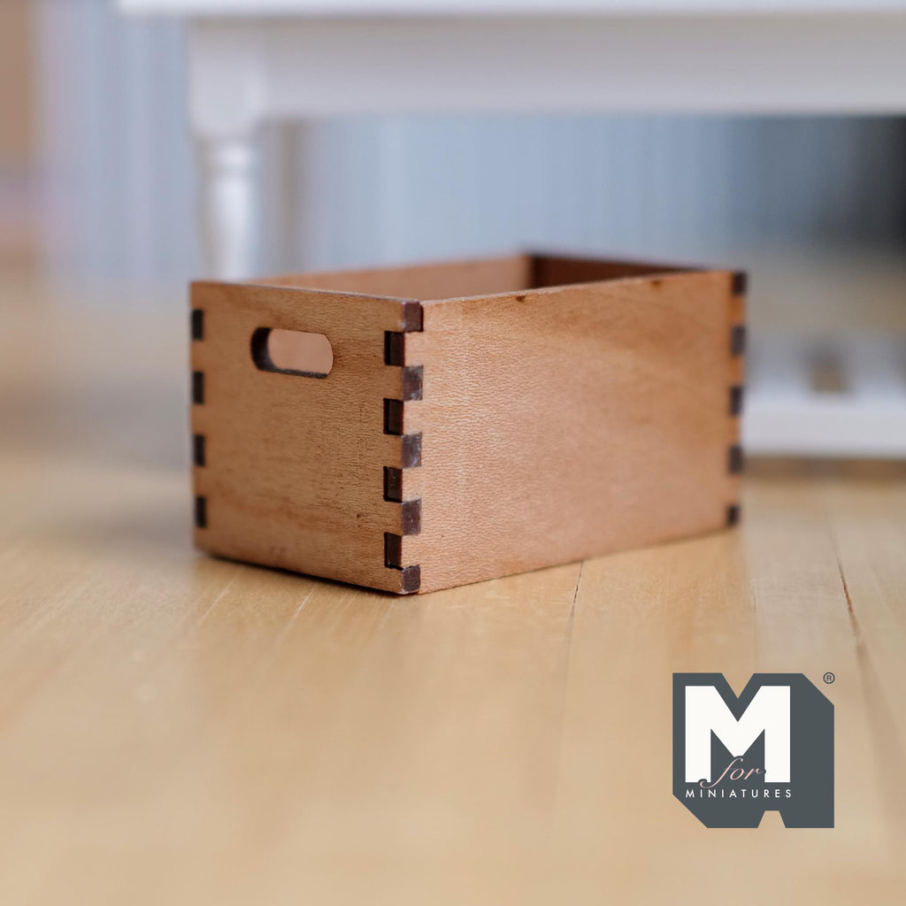 Miniature Wooden Storage Crate 1:12 Scale Dollhouse Decoration Milk Crate 1-1/8 inch tall (wood) - J031