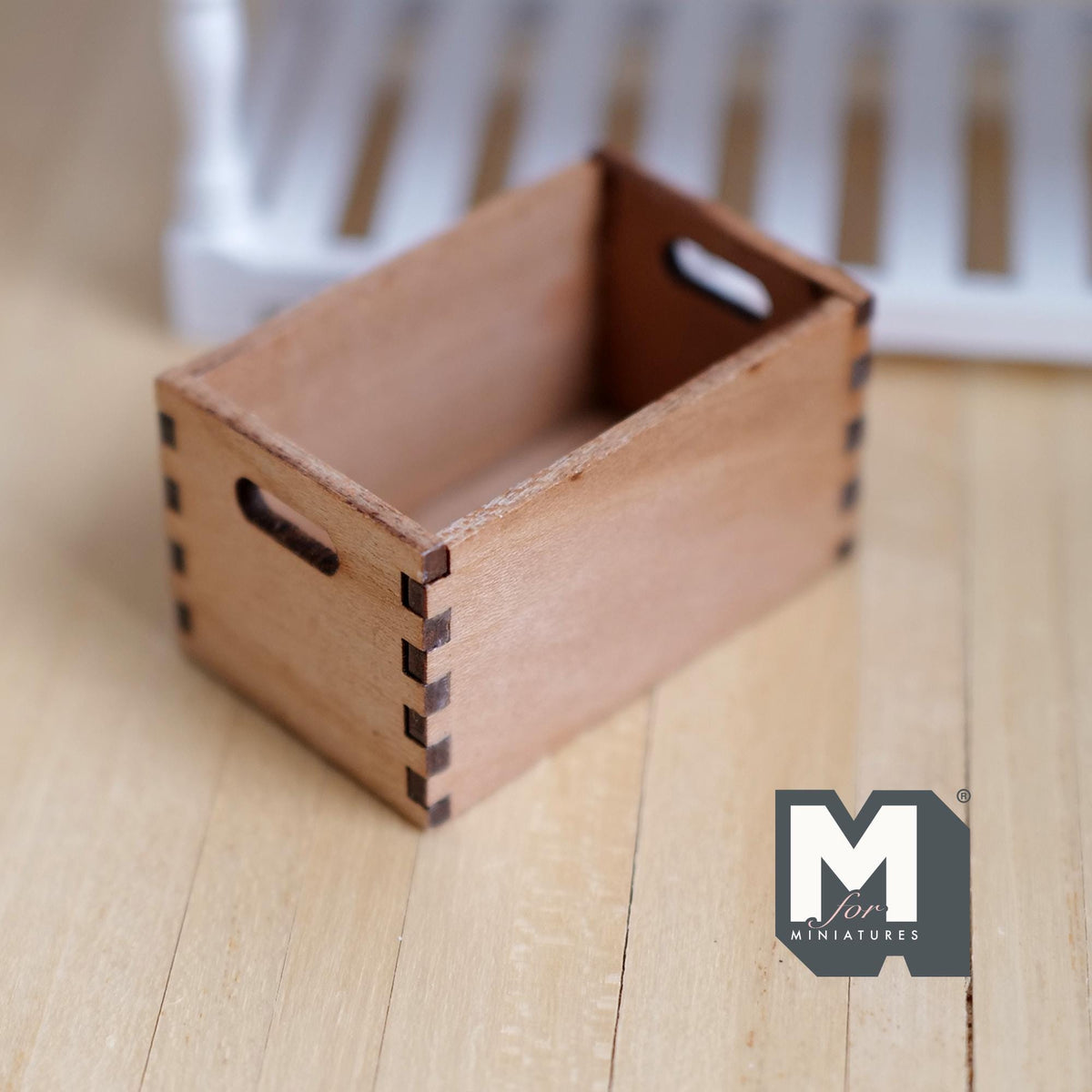 Miniature Wooden Storage Crate 1:12 Scale Dollhouse Decoration Milk Crate 1-1/8 inch tall (wood) - J031