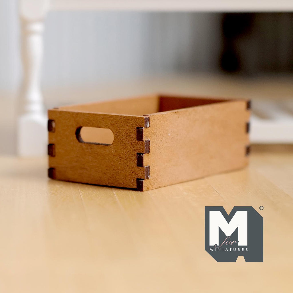 Miniature Wooden Storage Crate 1:12 Scale Dollhouse Decoration Milk Crate 3/4 inch tall (wood) - J031