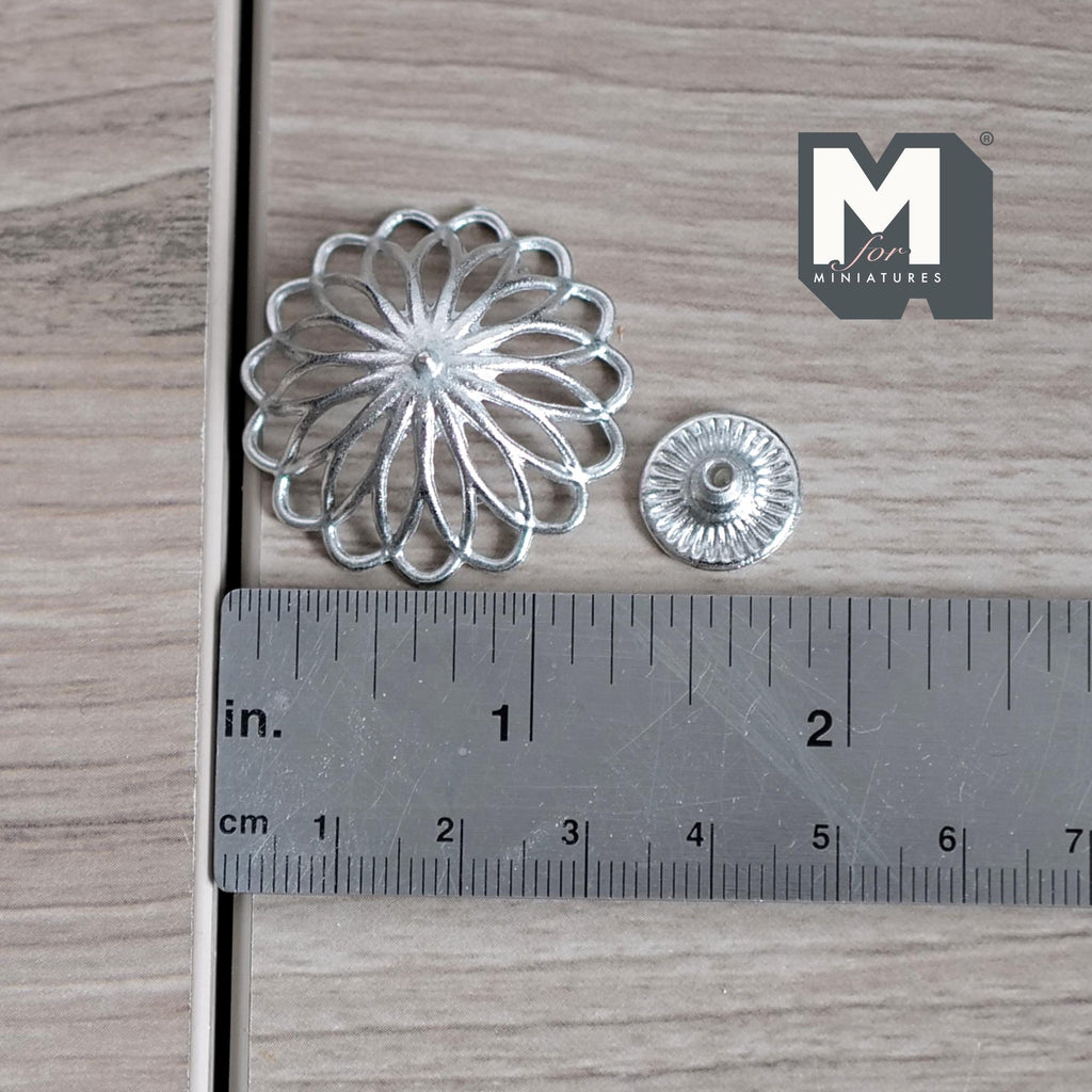 Dollhouse Supplies Wire Fruit Basket 1:12 Scale Miniature Large Size Fruit Dish Fruit Bowl (silver) 11/16 inch tall - A011