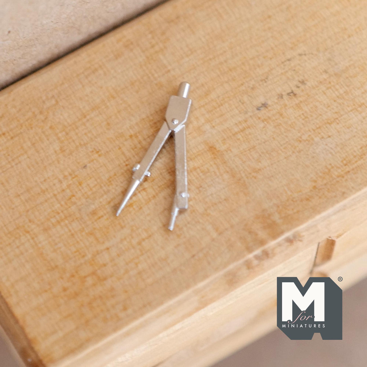 Miniature Circle Compass 1:12 Scale Dollhouse Decoration Drafting Compass Fixed Angle Geometry Compass 15/16 inch long  - G066