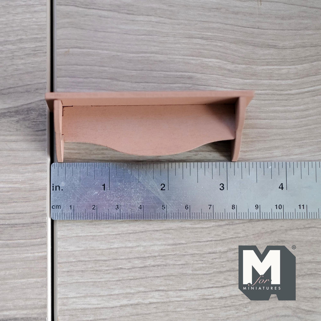 1:12 Scale Miniature Wood Scalloped Wall Shelf Kit, Unassembled, 3-3/8 inch long, DIY Dollhouse Supply (dusty pink)