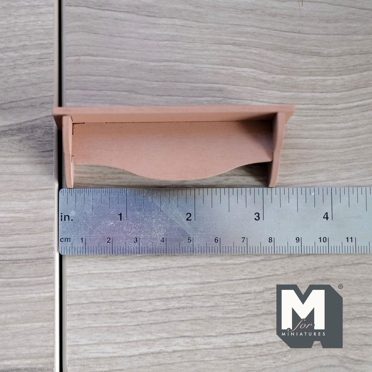 1:12 Scale Miniature Wood Scalloped Wall Shelf Kit, Unassembled, 3-3/8 inch long, DIY Dollhouse Supply (dusty pink)