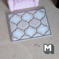 Miniature Quatrefoil Area Rug 1:12 Scale Dollhouse Rectangular Shag Rug Living Room Carpet 3-5/8 inch long (beige) - K021