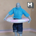 Miniature Round Pool Float 1:12 Scale Dollhouse Swimming Pool Tube Inflated Pool Raft 3-3/8 inch dia. (light blue) - K021