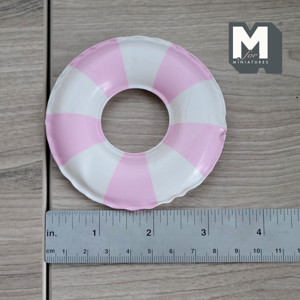 Miniature Round Pool Float 1:12 Scale Dollhouse Swimming Pool Tube Inflated Pool Raft 3-3/8 inch dia. (light blue) - K021