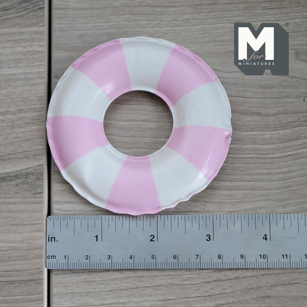 Miniature Round Pool Float 1:12 Scale Dollhouse Swimming Pool Tube Inflated Pool Raft 3-3/8 inch dia. (light blue) - K021