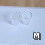 Miniature Water Glasses 1:6 Scale Miniature Water Cups Glasses Set of 2 , 11/16 inch tall - E081