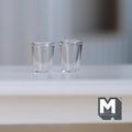 Miniature Water Glasses Set of 2 1:12 Scale Dollhouse Kitchenware 1/2 inch tall (real glass) - E081