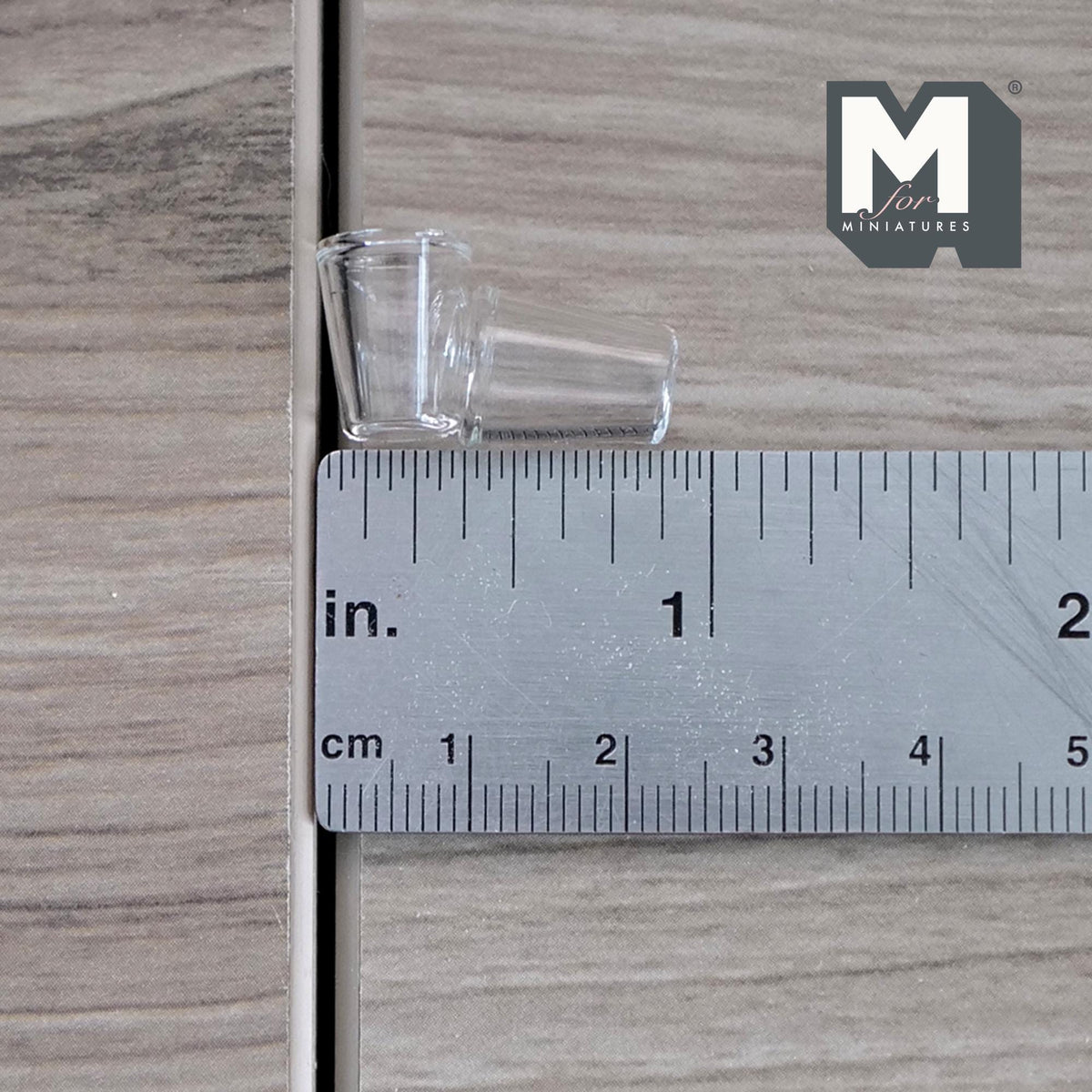 Miniature Water Glasses Set of 2 1:12 Scale Dollhouse Kitchenware 1/2 inch tall (real glass) - E081