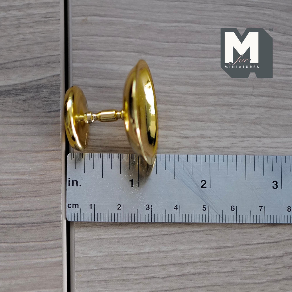 Miniature Metal Pedestal Serving Stand 1:12 Scale Large Size Cake Stand Patisserie Stand 1-7/16 inch dia. (large) (gold) - A019