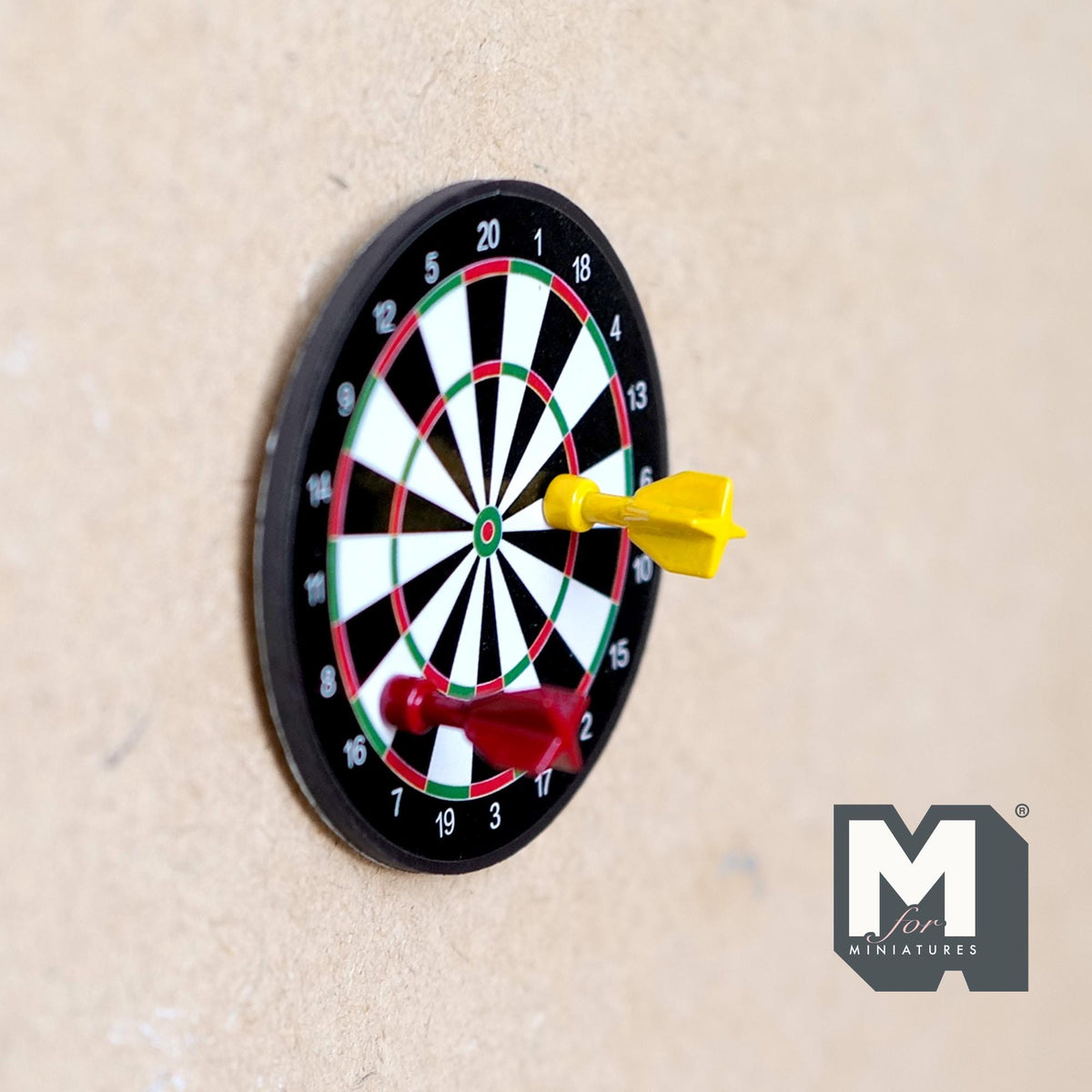 Miniature Magnetic Dart Board Set of 3 1:12 Scale Dollhouse Game Room Accessory 1-15/16 inch dia. - G018