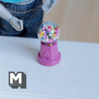 Miniature Table Top Gumball Machine 1:12 Scale Dollhouse Decoration Candy Dispenser 1-3/16 inch tall  (pink) (non working) - E015