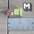 Miniature Table Top Gumball Machine 1:12 Scale Dollhouse Decoration Candy Dispenser 1-3/16 inch tall  (green) (non working) - E015
