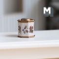 Miniature Tea Tin 1:12 Scale Dollhouse Kitchen Octagonal Floral Canister with Removable Lid 11/16 inch dia. - H024