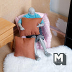 Miniature Cushions Set of 2 , 1:12 Scale Dollhouse Furniture 1-5/8 inch wide (dark brown) - D010