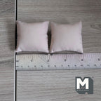 Miniature Cushions Set of 2 , 1:12 Scale Dollhouse Furniture 1-5/8 inch wide (light brown) - D010