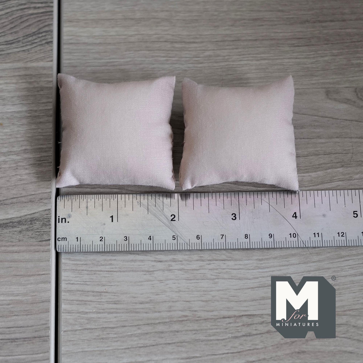 Miniature Cushions Set of 2 , 1:12 Scale Dollhouse Furniture 1-5/8 inch wide (light brown) - D010
