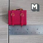 Miniature Briefcase 1:12 Scale Dollhouse Decor Suitcase Wrapped in Faux Leather 1-7/8 inch wide (red) (non opening) - C043