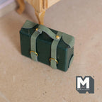 Miniature Briefcase 1:12 Scale Dollhouse Decor Suitcase Wrapped in Faux Leather 1-7/8 inch wide (green) (non opening) - C043