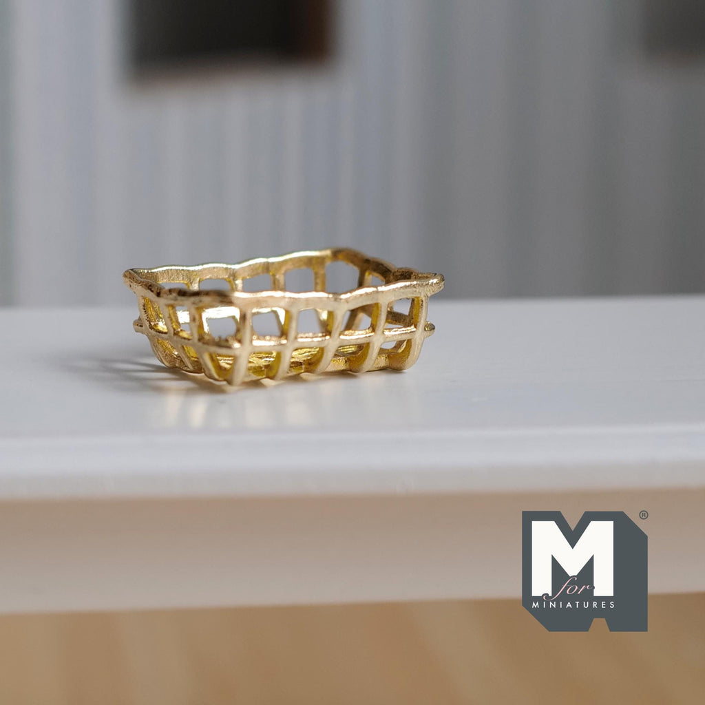 Miniature Metal Shelving Insert Cooling Rack 1:12 Scale Dollhouse Kitchen Accessories 1-1/16 inch long (gold) - E035