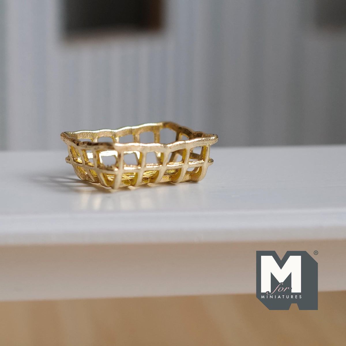 Miniature Metal Shelving Insert Cooling Rack 1:12 Scale Dollhouse Kitchen Accessories 1-1/16 inch long (gold) - E035