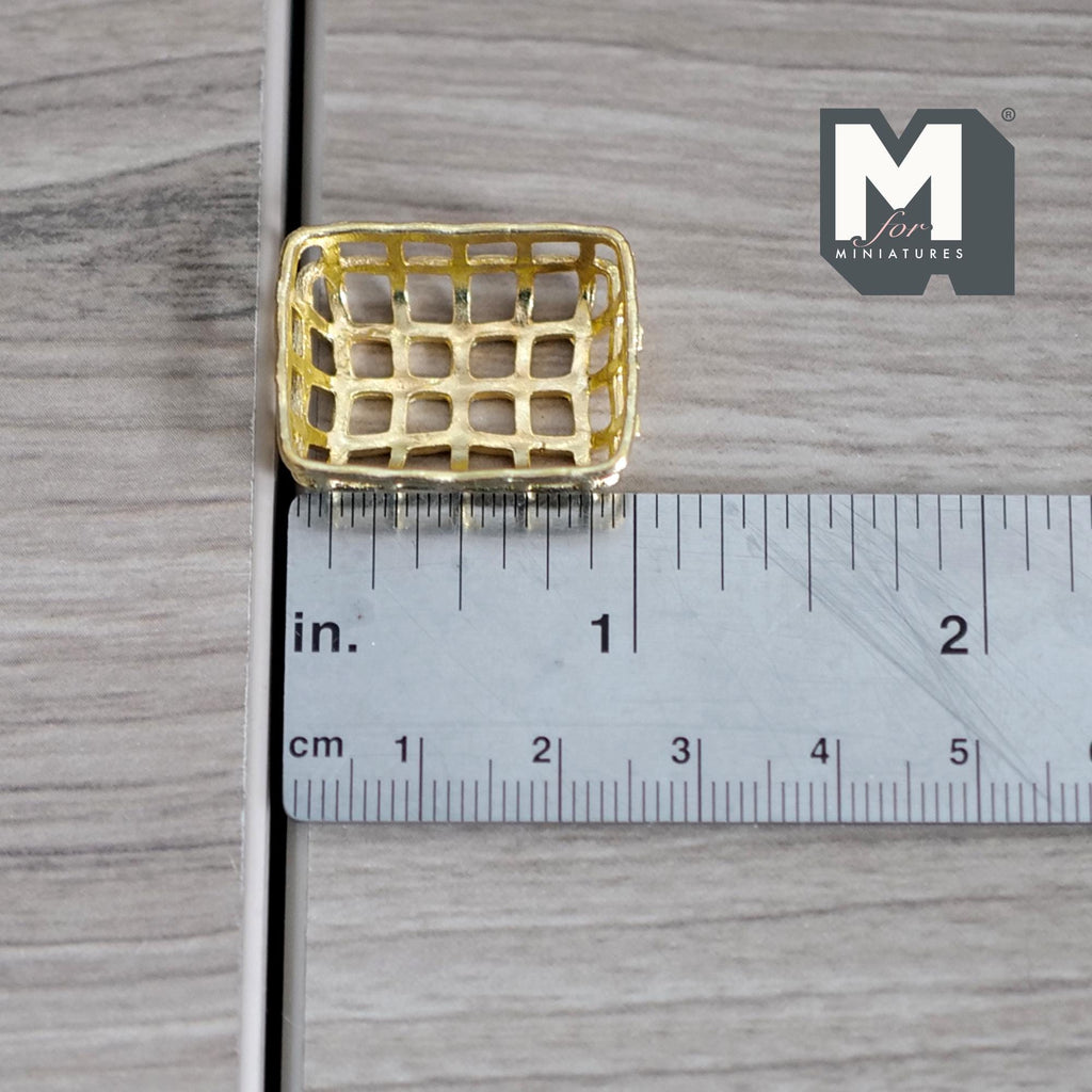 Miniature Metal Shelving Insert Cooling Rack 1:12 Scale Dollhouse Kitchen Accessories 1-1/16 inch long (gold) - E035
