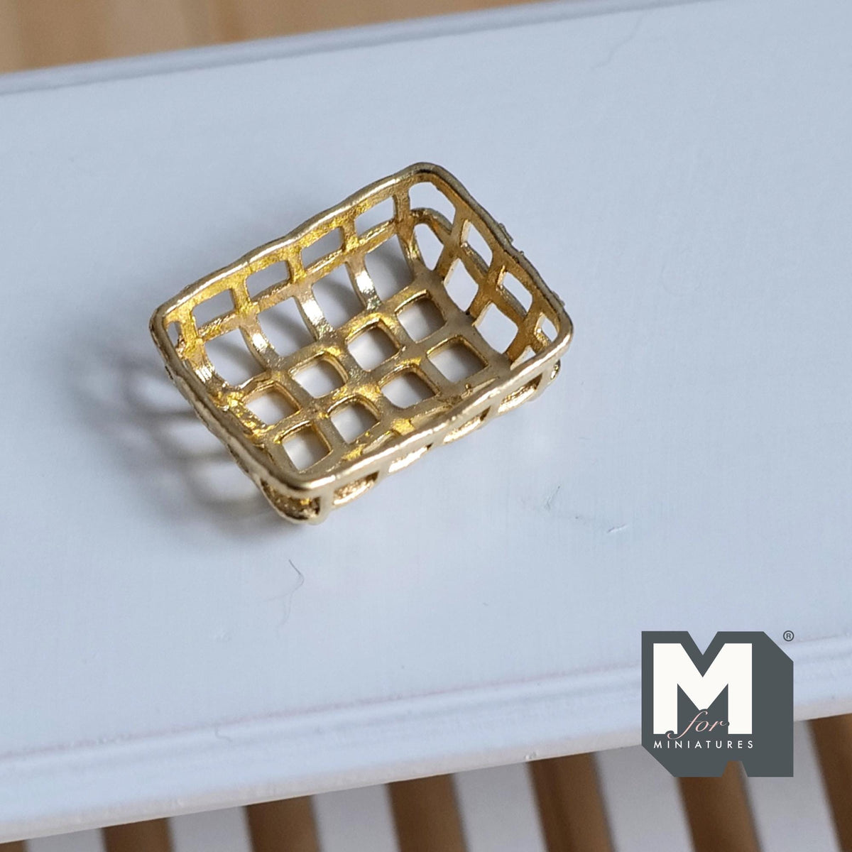 Miniature Metal Shelving Insert Cooling Rack 1:12 Scale Dollhouse Kitchen Accessories 1-1/16 inch long (gold) - E035