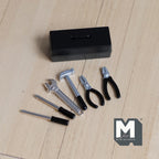 Miniature Metal Tool Box Set 1:12 Scale Tools Screw Driver Wrench Hammer 1 inch long (black) - H035