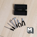 Miniature Metal Tool Box Set 1:12 Scale Tools Screw Driver Wrench Hammer 1 inch long (black) - H035