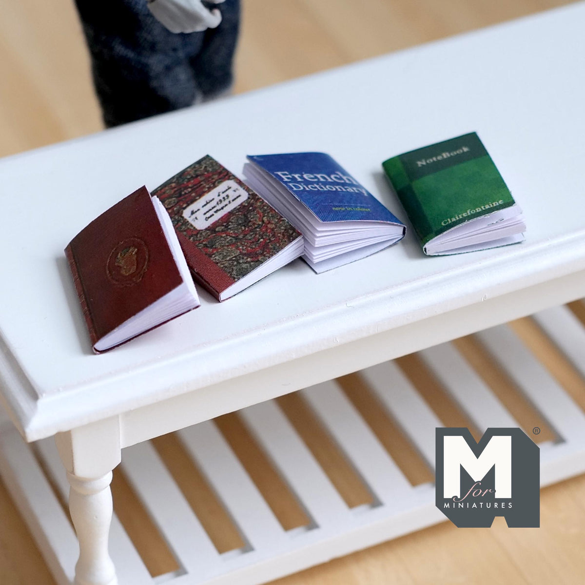 Miniature Study Books with Empty Pages 1:12 Scale Dollhouse Decor Learning Book Covers (no content) - C035