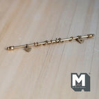 1:12 Scale Miniature Brass Dollhouse Curtain Rod, 10 Rings and 2 Brackets, 4-3/16 inch long