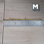 1:12 Scale Miniature Curtain Rod with 2 Hangers and 10 Rings, Brass, Fixed Length, Requires Mounting, 6 inch long